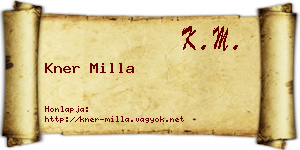 Kner Milla névjegykártya